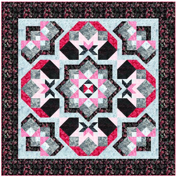 Celebration Block of the Month Club in Pink/Gray Colorway - Click Image to Close